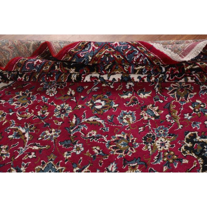 Floral Rose Kashan Turkish Area Rug Machine Made Carpet - 9'8" x 12'10"