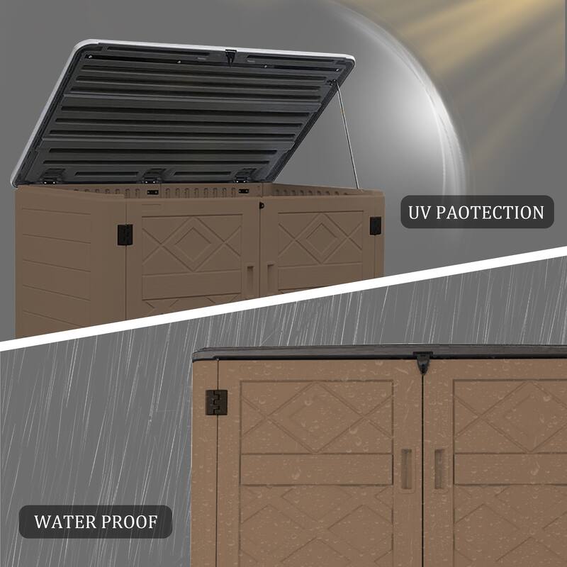 45-880 Gal. Outdoor Resin Deck Box Storage Shed for Garden,Patios,Backyards,Tools