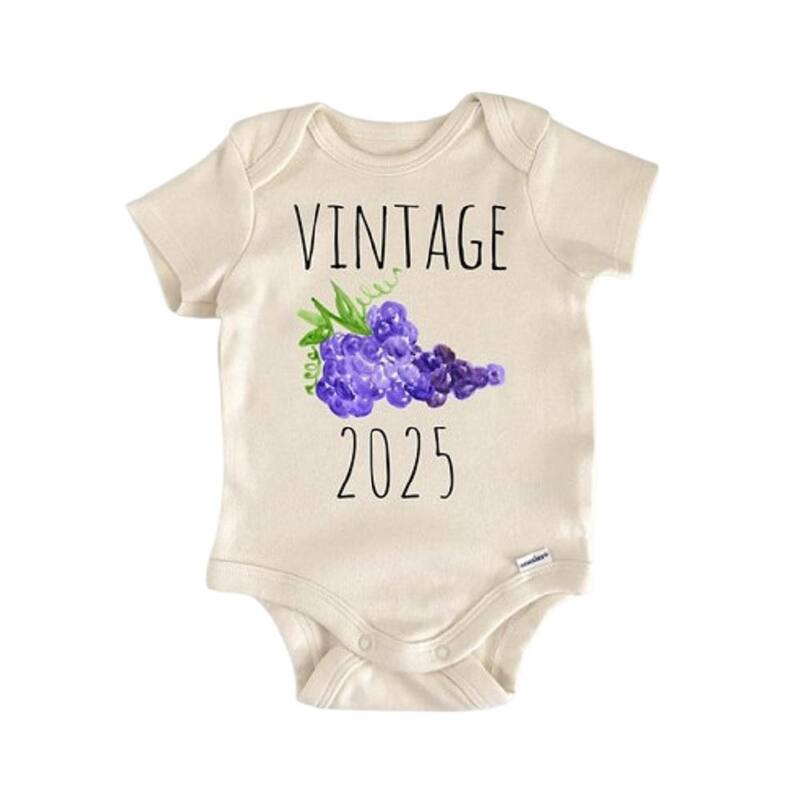 Grape Vintage Vineyard Wine - Baby Boy Girl Clothes Infant Bodysuit Funny Cute Newborn - Pink - 0-3M