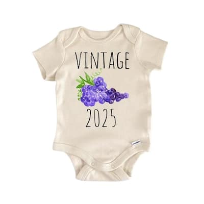 Grape Vintage Vineyard Wine - Baby Boy Girl Clothes Infant Bodysuit Funny Cute Newborn