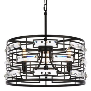Elegant Lighting 1108D16 Kennedy 3 Light 17" Wide Crystal Pendant with ...