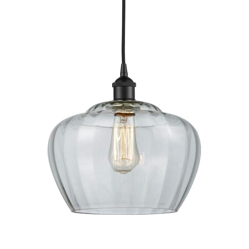 Innovations Lighting 616-1P-12-11-L Fenton Pendant Fenton 11" Wide - Matte Black / Clear