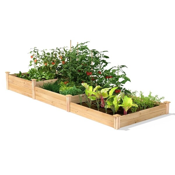 4 ft x 12 ft Cedar Wood 3 Tier Raised Garden Bed - Made in USA - 48 ...