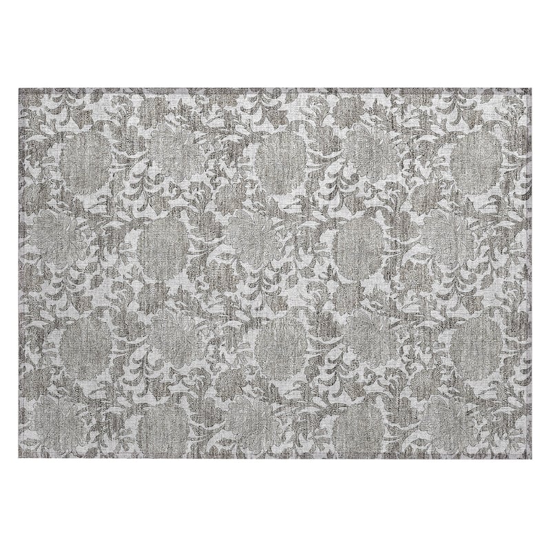 Machine Washable Indoor/ Outdoor Chantille Floral Rug