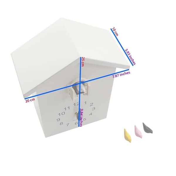 Walplus White Minimalist Cuckoo Clock Colorful Window 4 Changeable