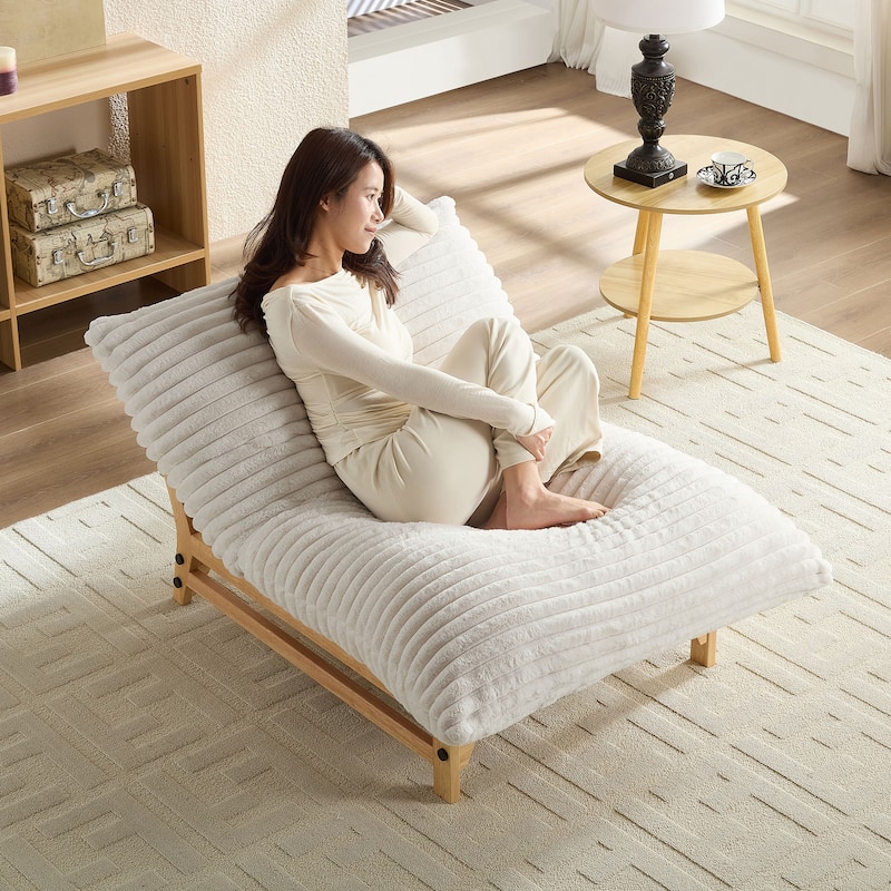 Accent Armless Lazy Sofa,Casual Single Sofa,Corduroy Fabric, For Living Room And Bedroom,With Backrest,Single Seat
