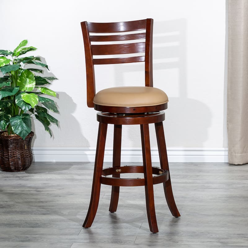 DTY Indoor Living Granby 4-Slat Back Swivel Stool