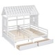 preview thumbnail 3 of 11, Twin Size House Platform Beds with Two Drawers Shared Beds, Combination of 2 Twin Size Beds