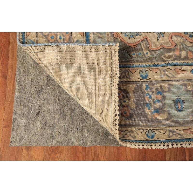 Distressed Blue Tabriz Persian Area Rug Hand-Knotted Wool Carpet - 8'1"x 11'0"