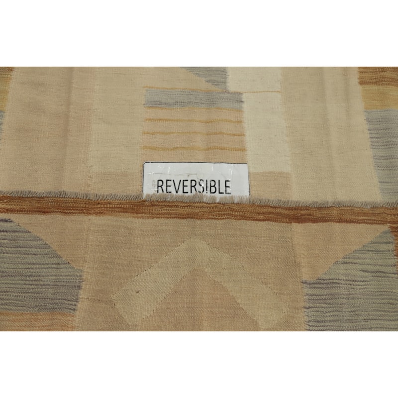 Hand Woven Oriental 100% Wool Carpet Southwestern Modern Multi-Colored Kilim Area Rug - 9' 0'' X 5' 11''