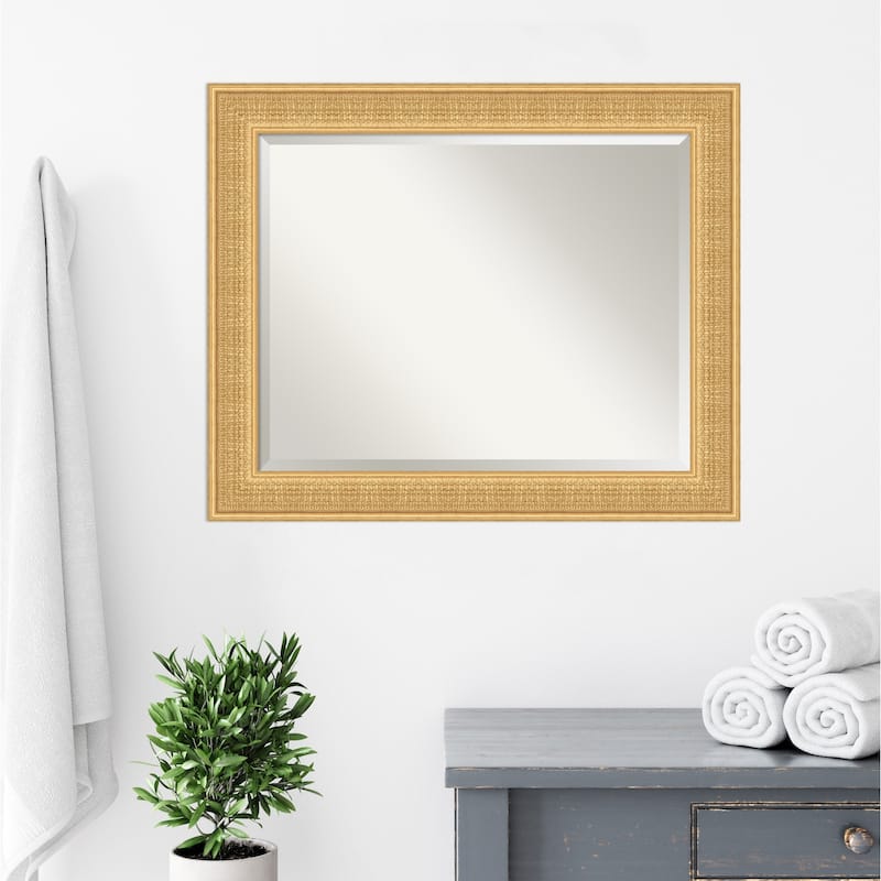 Trellis Beveled Wood Framed Bathroom Vanity Wall Mirror - Trellis Gold