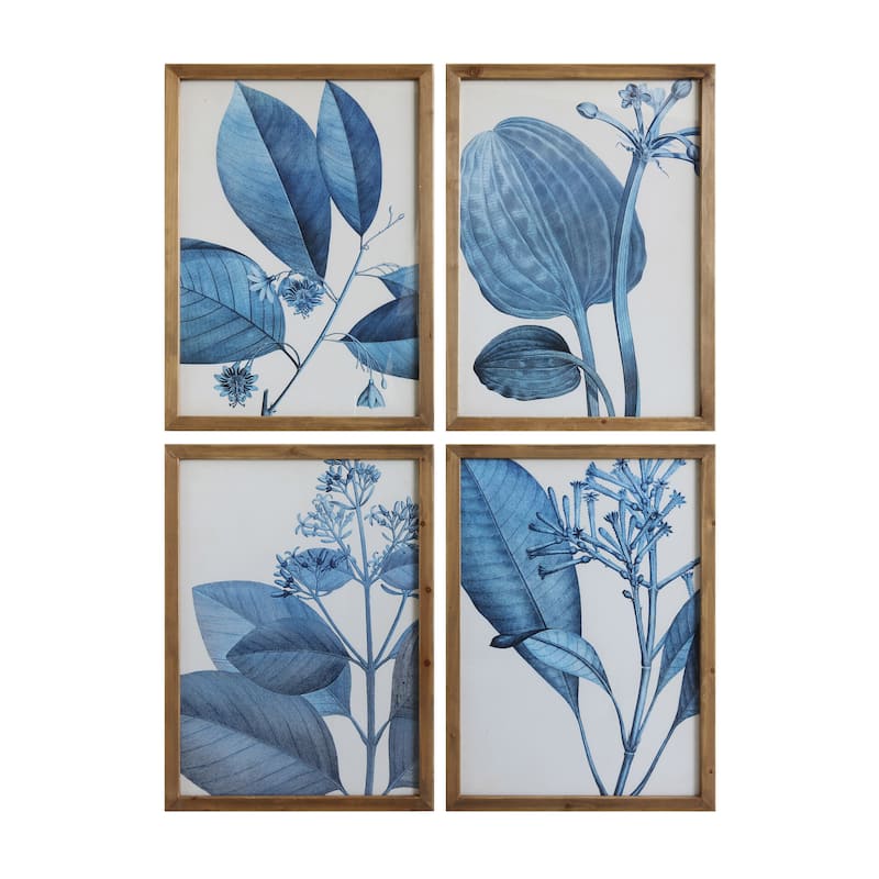 Wood Framed Botanical Wall Décor (Set of 4 Designs)