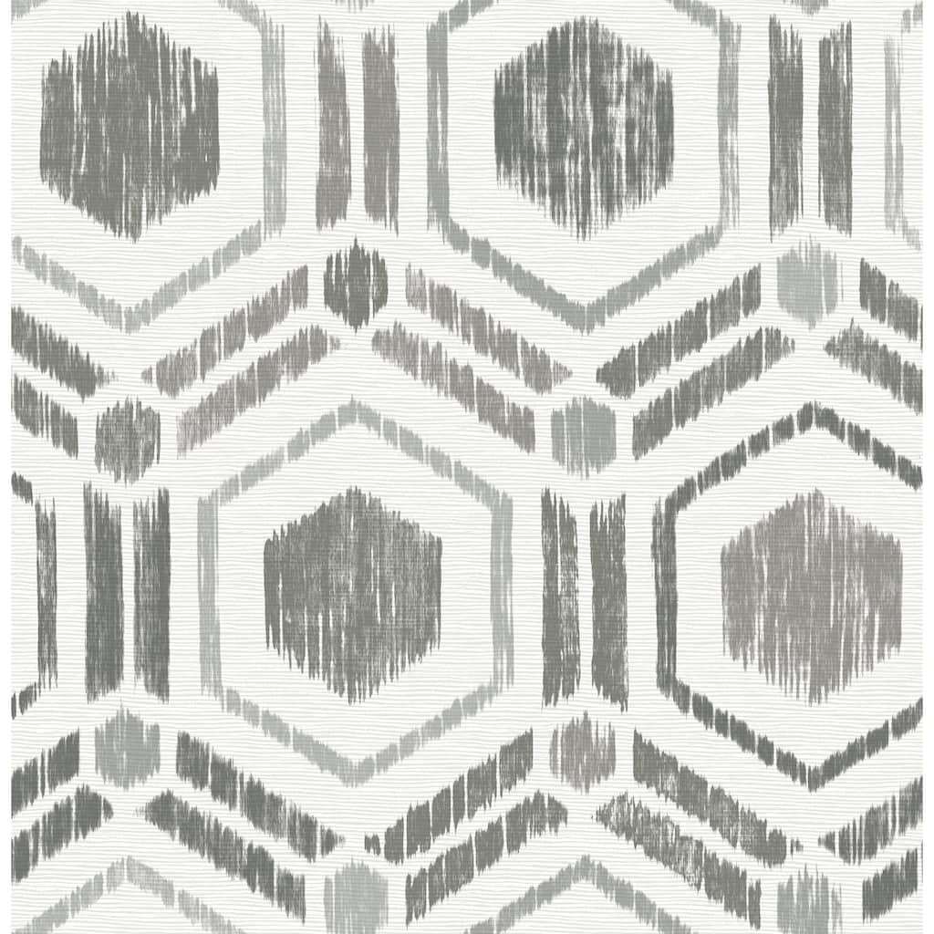 A-Street Prints Borneo Taupe Geometric Grasscloth Wallpaper