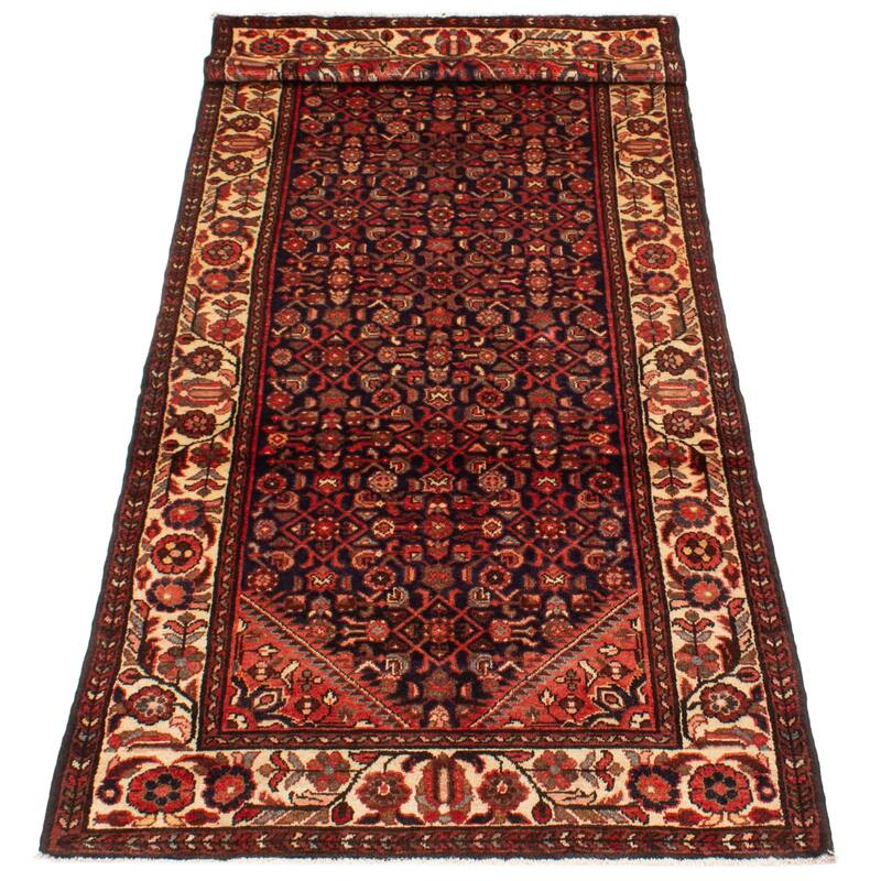 ECARPETGALLERY Hand-knotted Andelz Navy Wool Rug - 3'10 x 10'4