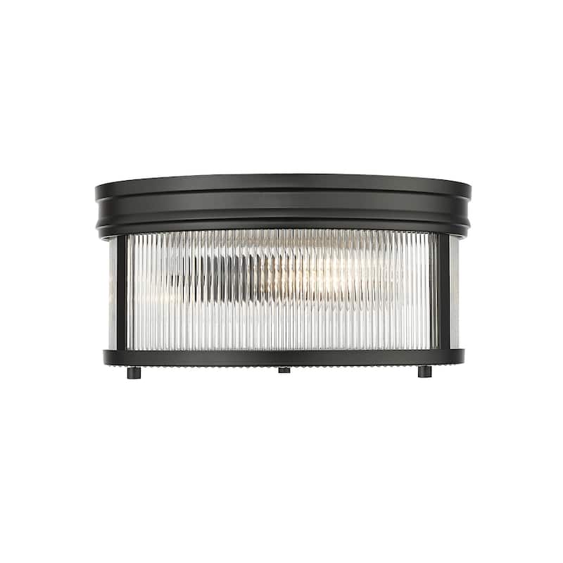 Z-Lite 7504FR13 Carnaby 2 Light 13" Wide Flush Mount Drum Ceiling - Matte Black