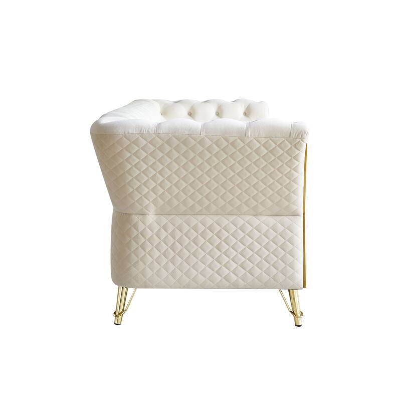 Luxurious Velvet Sofa with High-Density Foam & Unique Flared Arms - 3 Seater Couch