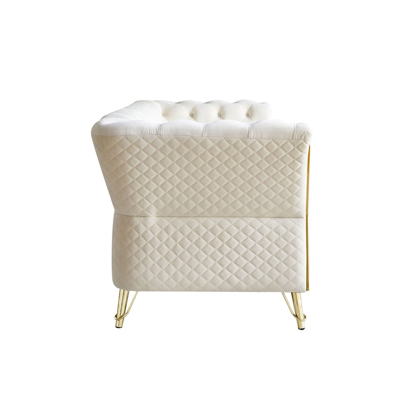 Modern Tufted Velvet Sofa for Living Room