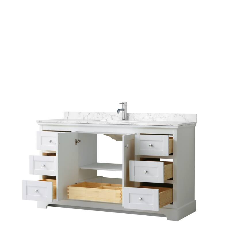 Avery 60 Inch Single Vanity, Cultured Marble Top