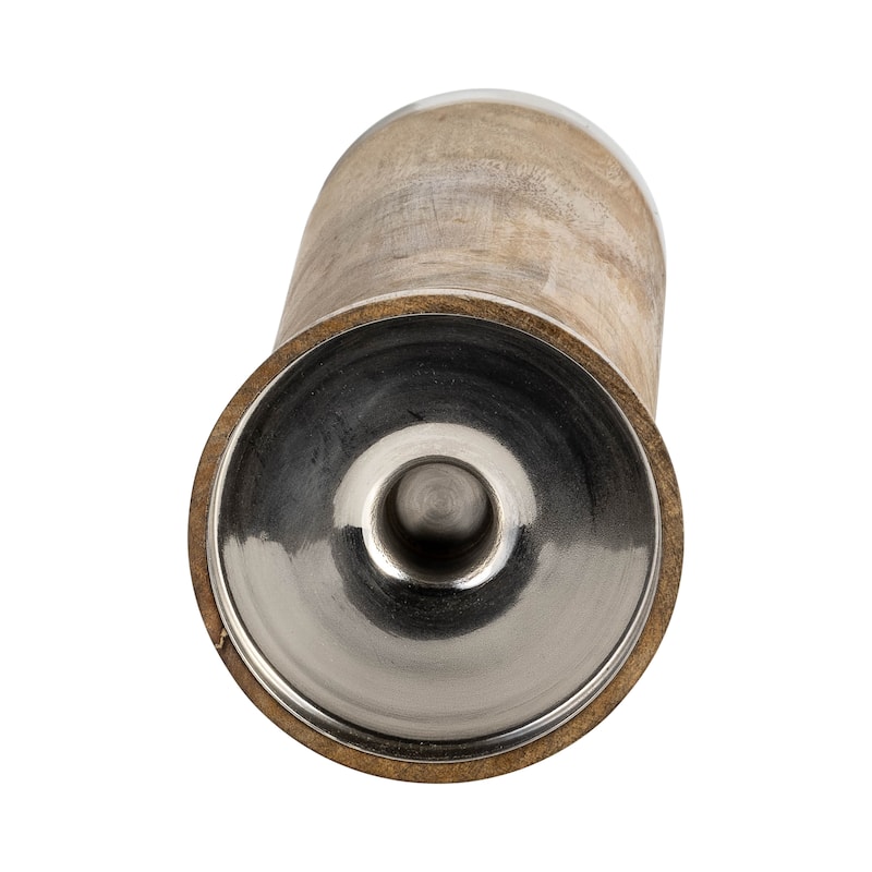 Wood Taper Candle Holder Acrylic Detail - Brown