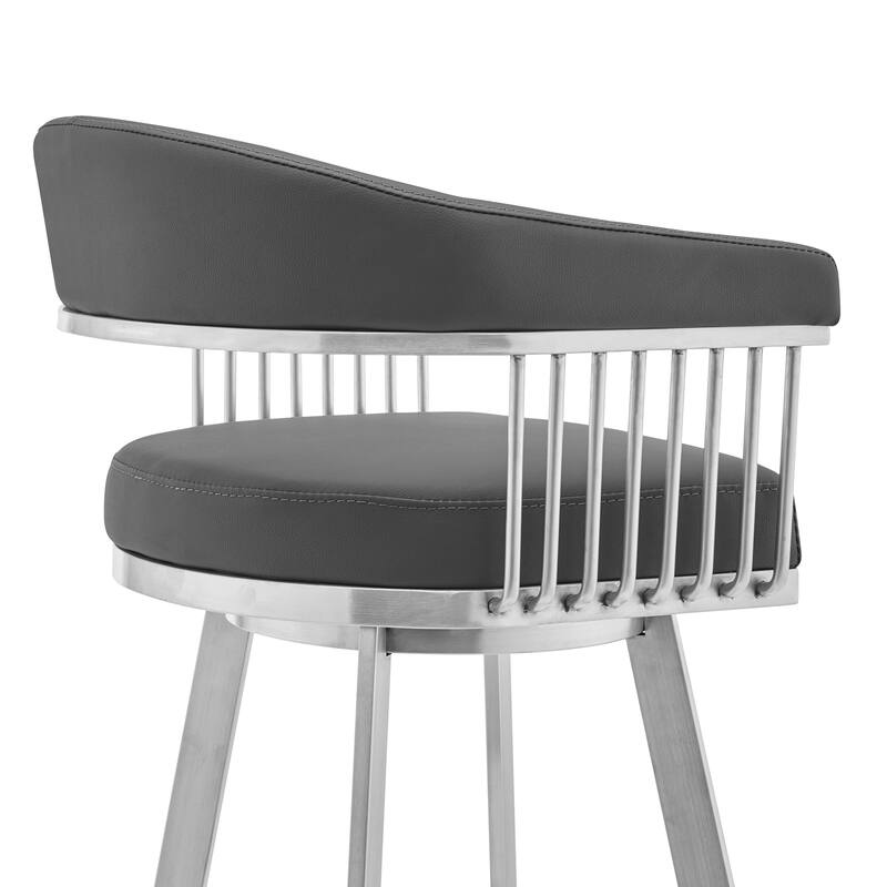 Chelsea Modern Swivel Bar Stool, Upholstered Counter Height Chair with Metal Frame