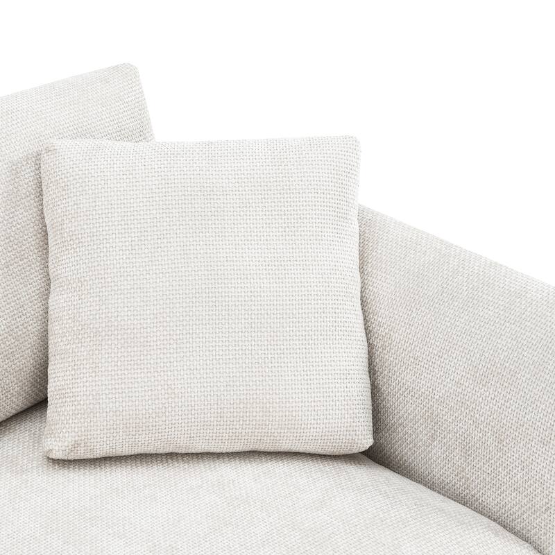 96" Chenille L-Shaped Sectional Sofa with Oversized Chaise, 4-Seater Cloud Couch and Includes 2 Pillows