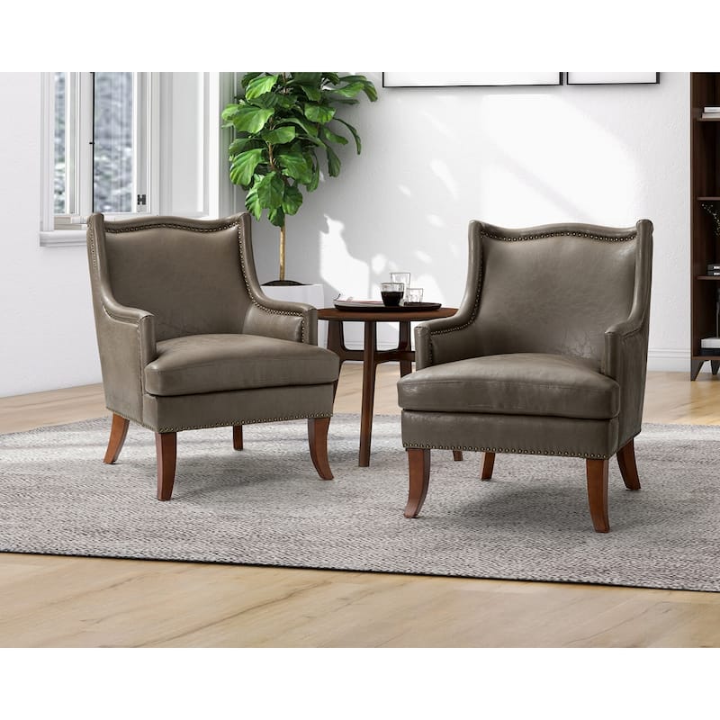 Konrad Comfy Living Room Vegan Leather Armchair by HULALA HOME