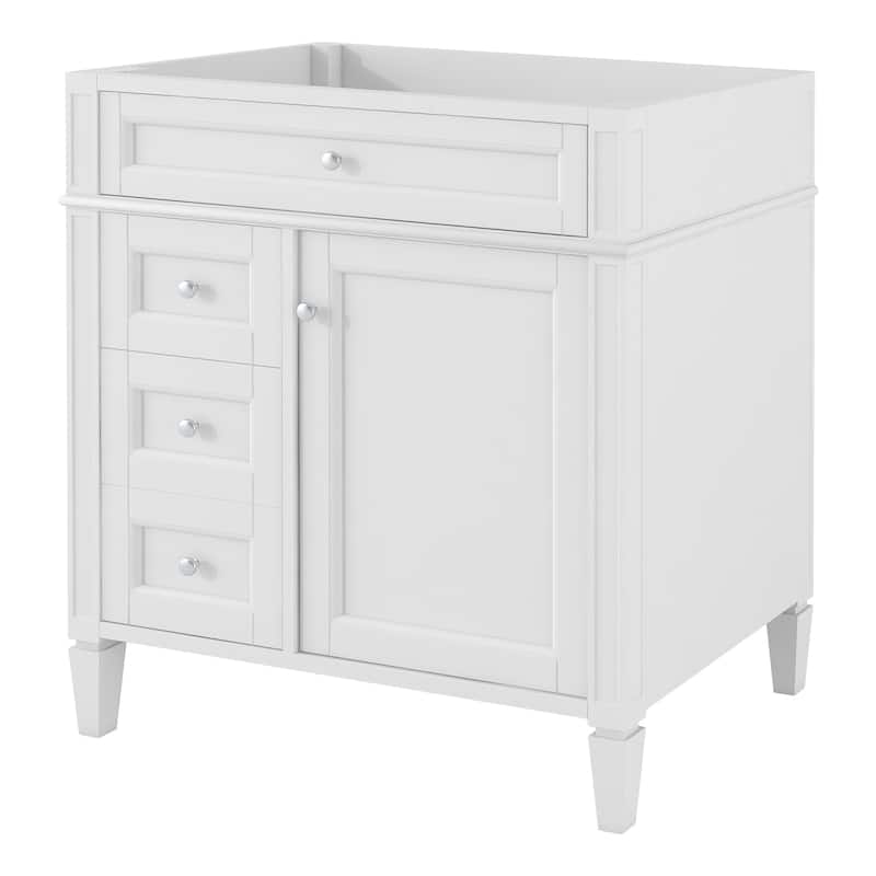30" Bathroom Vanity without Top Sink, Modern Bathroom Storage Cabinet with 2 Drawers and a Tip-out Drawer (NOT INCLUDE BASIN)
