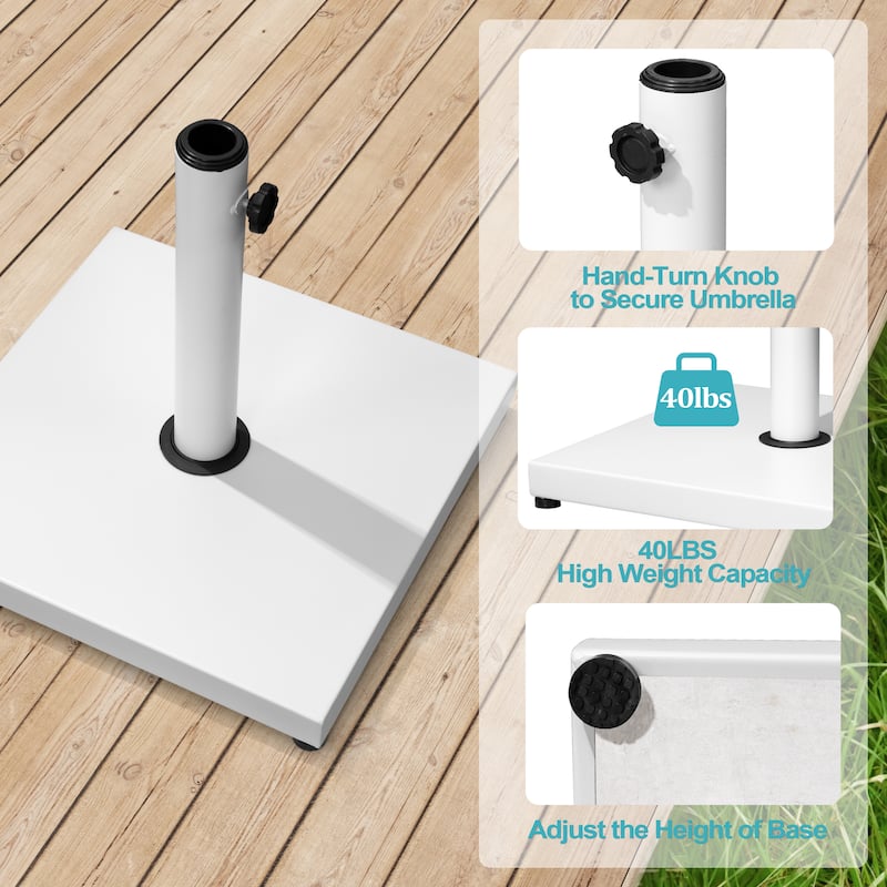 Pellebant 43/55 LBS Heavy Duty Square Concrete Umbrella Base for Market Umbrella