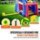 preview thumbnail 8 of 10, Inflatable Outdoor Trampoline Jumping Bouncer House with Blower Slide and Storage Bag - 131.1” x 133.1” x 90.6”