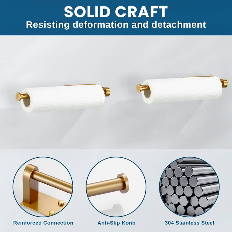 WOWOW Two-Piece Wall-Mounted Stainless Steel Paper Towel Holder