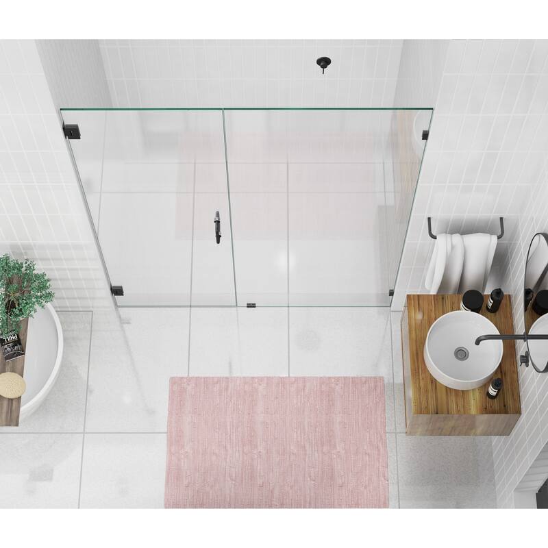 Glass Warehouse 78" x 62-5" Frameless Shower Door - Wall Hinge