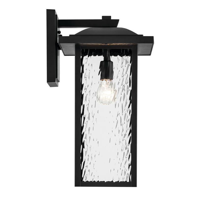 Kichler Lighting Capanna 1-Light Extra-Large Wall Light with Clear Water Glass in Textured Black