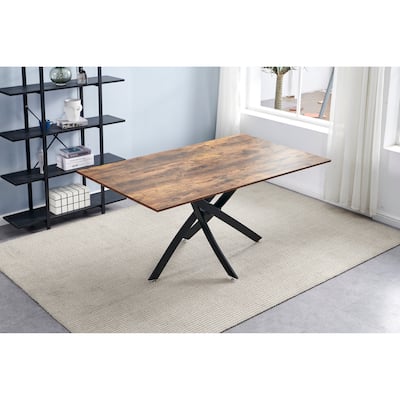 Rectangle MDF Dining Table with Metal Base