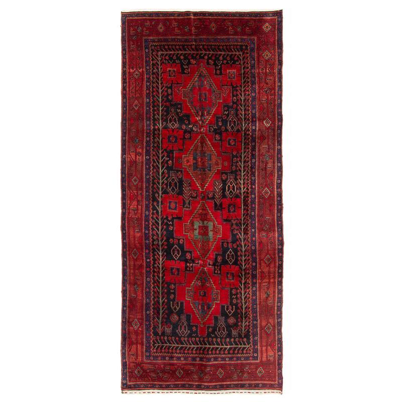 ECARPETGALLERY Hand-knotted Anadol Dark Red Wool Rug - 4'4 x 9'10 - Dark Red - 4'4 x 9'10