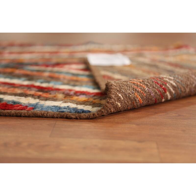 Chevron Style Multi-Color Moroccan Runner Rug Handmade Wool Carpet - 3'0" x 9'7"