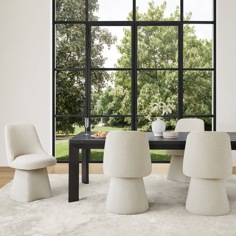 Anna Upholstered Swivel Armless Dining Chair for Kitchen Living Room