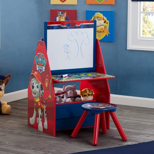 slide 2 of 5, Delta Children PAW Patrol Deluxe Kids Art Table - Easel, Desk, Stool, Toy Organizer