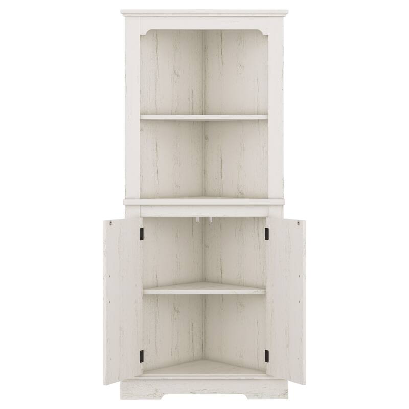GDFStudio - Kimberly Tall Corner Cabinet with Space-Saving Storage Cabinet for yours house