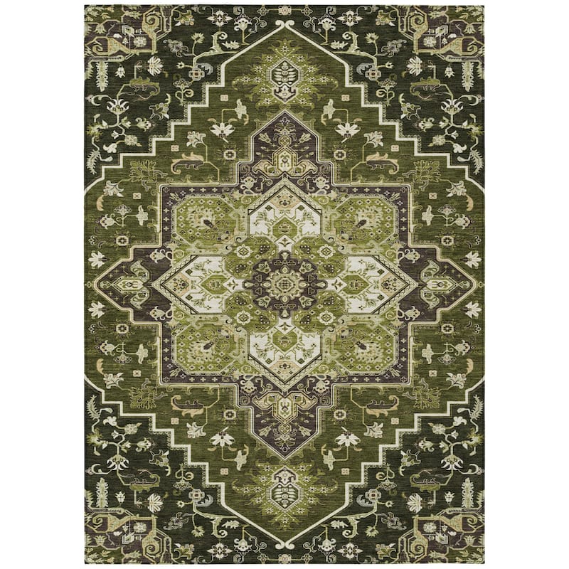 HomeRoots Oriental Traditional Rectangle Outdoor Rug