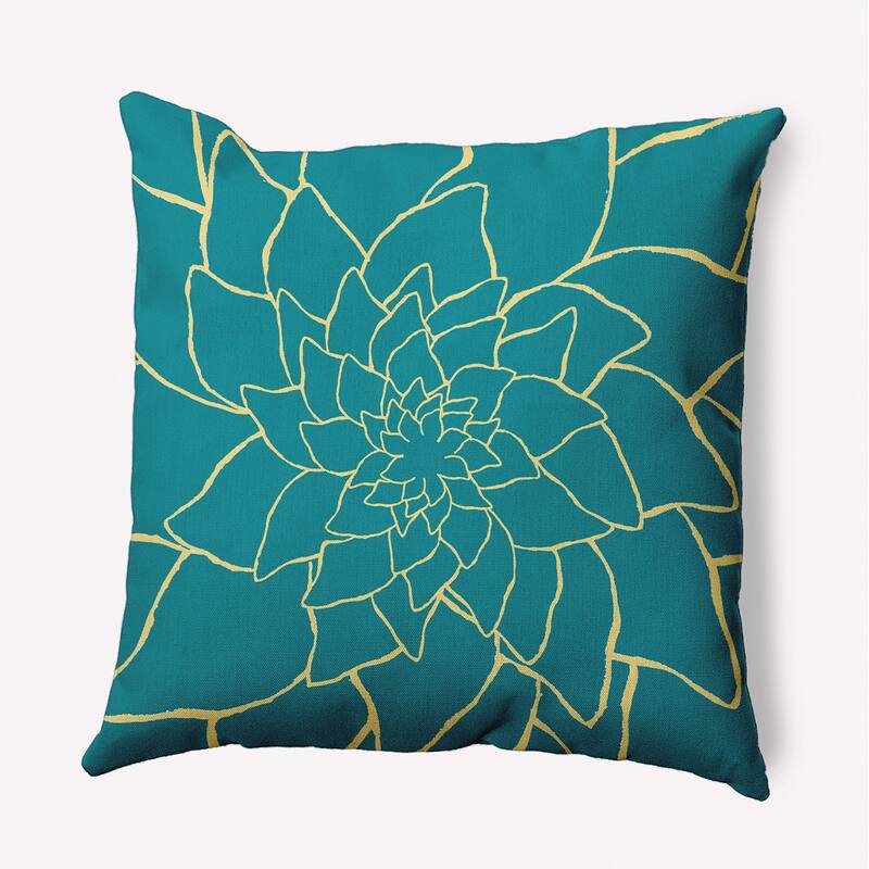Flower Outline Decorative Throw Pillow - 26" x 26" - Lake Blue