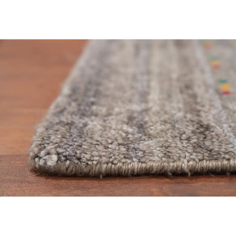 Hand Knotted Oriental Viscose Silk Carpet Tribal Animal Pictorial Beige & Ivories Gabbeh Area Rug - 11' 8'' X 4' 11''