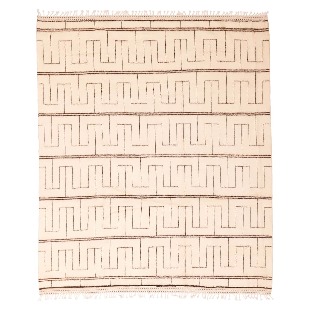 ECARPETGALLERY Hand-knotted Pak Finest Marrakesh Cream Wool Rug - 8'8 x 9'8