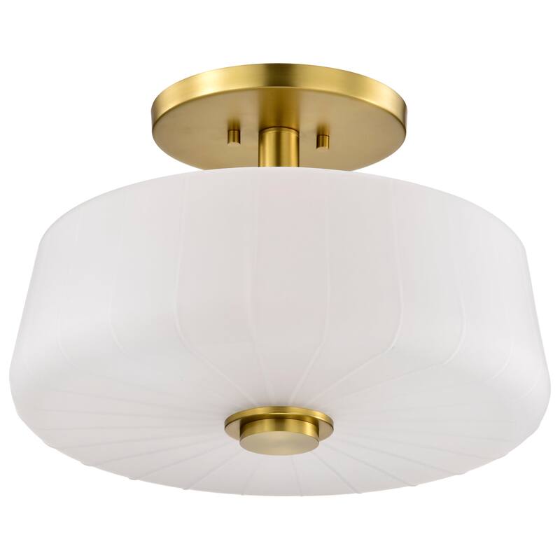 Nuvo Lighting 60/8229 Lune 3 Light 16" Wide Semi-Flush Ceiling Fixture - Vintage Brass
