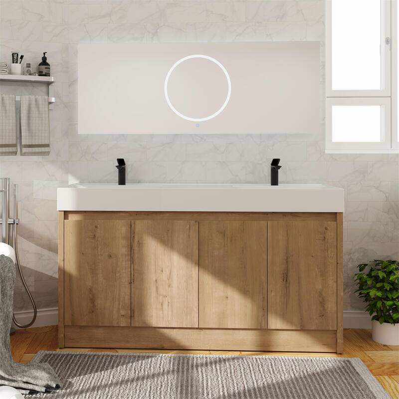 Beingnext 24"/30"/48"/60" Bathroom Vanity with Sink, Freestanding Bathroom Vanity with Soft Close Door