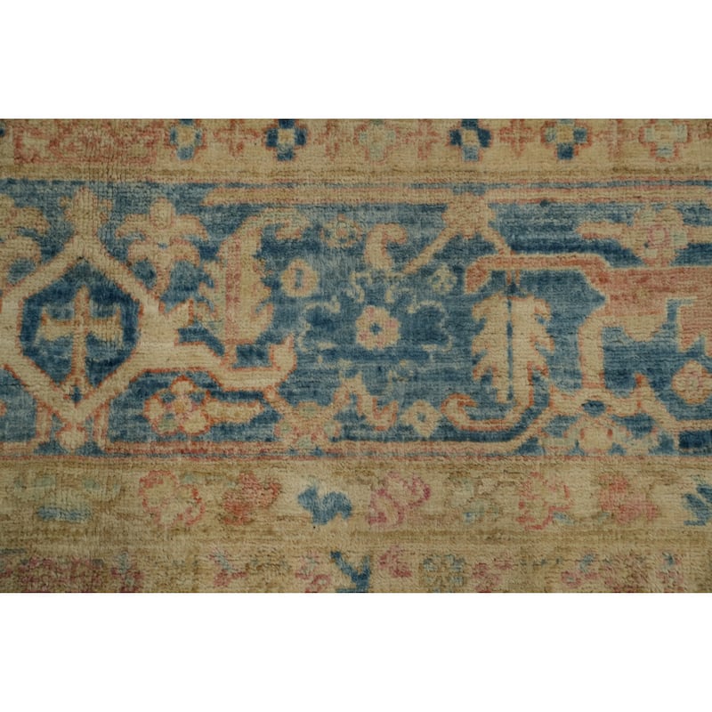 Hand Knotted Oriental 100% Wool Carpet Traditional Medallion Oranges & Rust Heriz (serapi) Area Rug - 12' 1'' X 9' 1''