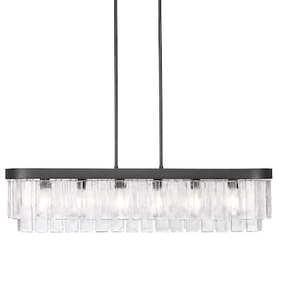 Golden Lighting 1768-LP HWG Ciara 6 Light 42" Wide Linear Pendant