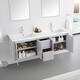 preview thumbnail 7 of 17, Ove Decors Lelio III 60 in. Double Sink Vanity in Grey Brushed Nickel