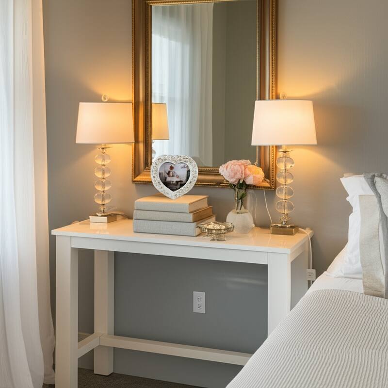 Polyresin Heart Shaped Photo Frame Floral Carving Design - 5x5" Ivory