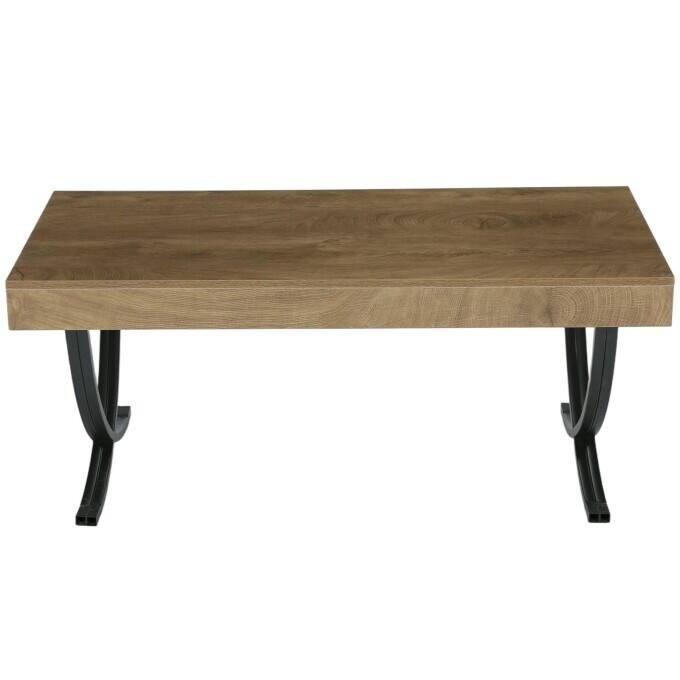 47" Coffee Table with X-Shaped Curved Legs for Living Room Center