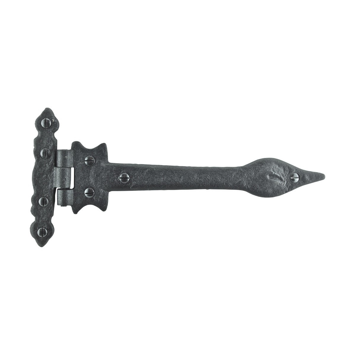 Black Door Strap Hinge 9 L Antique Wrought Iron Colonial Spear Tip Rust  Resistant Flush Mount with Hardware Renovators Supply - Bed Bath & Beyond -  13948410